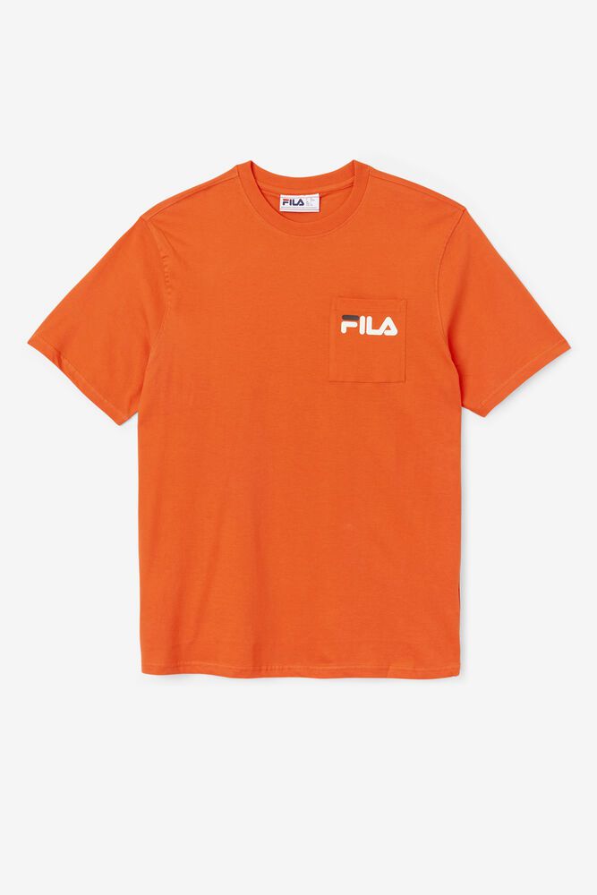 Fila T-Shirt Mens Orange - Curtis Pocket - Philippines 1028674-XI